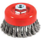 Forney 4 In. Knotted .020 In. Angle Grinder Wire Brush Image 1